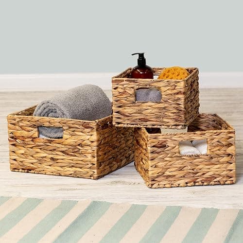 Honey-Can-Do Woven Water Hyacinth Wicker Storage Baskets, Nesting Set of 3 thumbnail 2