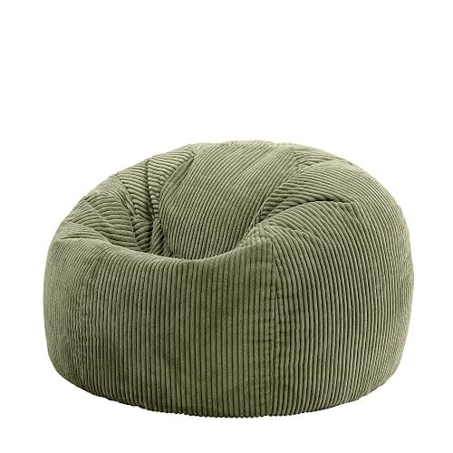 Icon Kingston Sitzsack Cord, Salbeigrün, Sitzsack Erwachsene mit Füllung, Bean Bag, Cord Sessel, Lounge Sessel, Lounge Stuhl, Schlafzimmer, Wohnzimmer, Wohnzimmer Möbel - Image 1