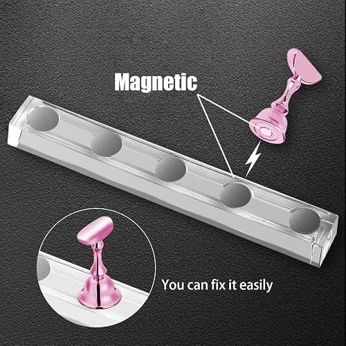 JUSTOTRY 2 Sets Pink Nail Stand for Press on Nails Display, Magnetic Fake Nails Holder for Painting Nails Practices, Beginner Acrylic Nail Art Kit Accessories, Nail Salon Equipment and Decor thumbnail 4