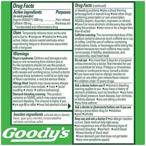 Goody's Hangover Relief Powder, Dual Action Fast Headache Pain Relief with Aspirin and Caffeine, Berry Citrus Flavor, 16 Count thumbnail 7