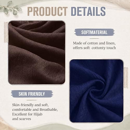 Patelai Women Summer Cotton Scarves Lady Light Soft Long Scarf Linen Beach Shawl Wrap, Candy Color thumbnail 4