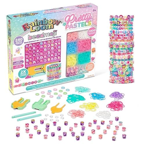 Rainbow Loom® Pretty Pastels, Beadmoji, Bracelet Making Kit for Girls - Includes Speed Loom™ and Dual Hook for Twice The Fun - Create Personalized Bracelets, Ages 7+ thumbnail 2
