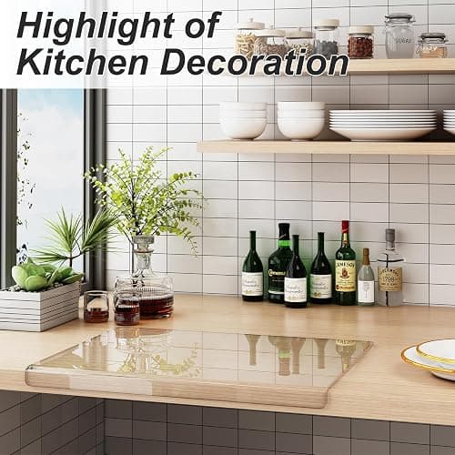 JJL Acrylic Cutting Board with Counter Lip, Anti-Slip, 16 x 12.5 Inches, Clear – Perfect for Cutting Bread, Meat, and Vegetables, Ideal Choice for Kitchen Countertop Décor thumbnail 5