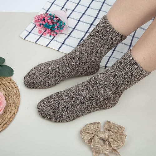 Loritta Wool Socks for Women Warm Winter Socks Knit Crew Calf Hiking Boot Sock Stocking Stuffers Gifts thumbnail 3
