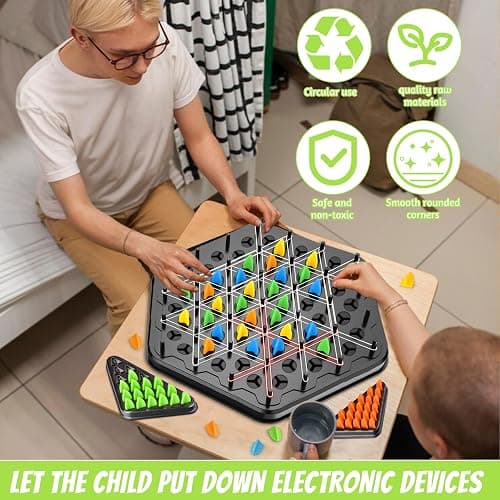 Triangle Chess Game, Wavelength Board Game, Triangle Rubber Band Game for Kids & Adults – Geometric Chess Game & Family Party Games for Family Night, Christmas Games for Families thumbnail 7