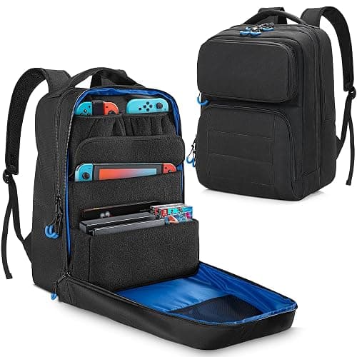 PGmoon Travel Storage Backpack Compatible with Nintendo Switch/Lite/OLED Model, Protective Carrying Case with Various Pockets For Docking Station, Controllers & More Accessories (Patent Design) - Image 1