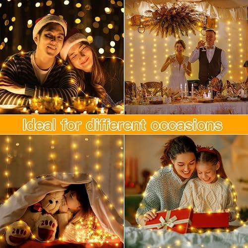 Hopexy 5M 50 LEDs Fairy Lights Battery Operated, Micro Copper Wire Bright Lighting String Light Battery Power for Gift Wrapping, Bottle, Wedding, Party for Indoor and Outdoor Decorations (Warm White) thumbnail 7