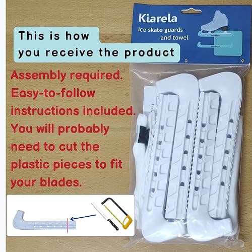 Kiarela Ice Skate Guards and Towel Gift Set – Skate Blade Guards and Towel - for Kids' and Adults' Figure and Hockey Skates - Double Springs - Assembly Required thumbnail 2