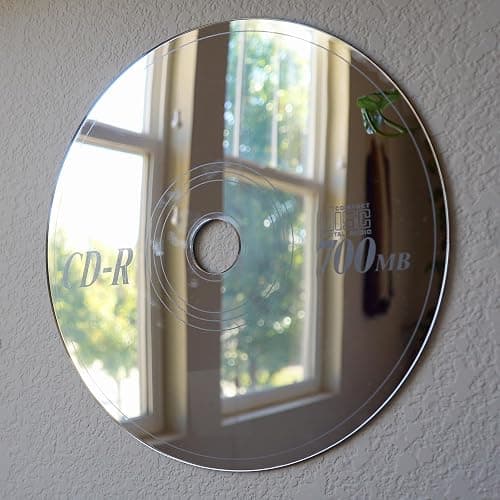 CD Mirror - Cute Music Decor 90s 2000s CD Disk Mirror Wall Decor - Unique Music Room Decor - Silver Acrylic Mirror in Nostalgic 90s Baby Vinyl Retro Decor, Gift for Girlfriend - Large 13x13 Inch thumbnail 8