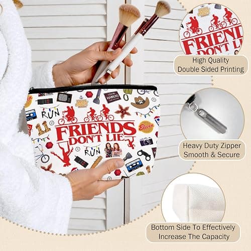 Friendship Makeup Bag Cool Thing Merch Gifts Inspirational Quote Cosmetic Pouch Friend Merchandise Gifts for Women BFF Bestie Sister Travel Toiletry Organizer Christmas Birthday Graduation Pencil Case thumbnail 4