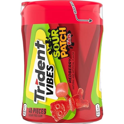 Trident Vibes SOUR PATCH KIDS Redberry Sugar-Free Chewing Gum, 40 Piece Bottle thumbnail 13