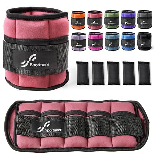 Sportneer Adjustable Ankle Weights Set - 1 Pair (2-10 lbs) Removable Sandbags for Women & Men, Comfortable Neoprene Leg Weights for Walking, Running, Pilates, Yoga, Home Workout & Physical Therapy - Image 1