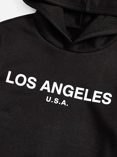 SHENHE Boy's 2 Piece Outfits Letter Print Long Sleeve Hoodie and Sweatpants Sweatsuits thumbnail 3
