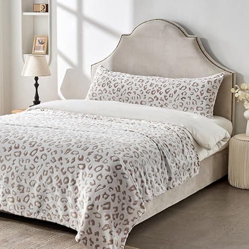 SOCHOW Body Pillow Cover 21x54 Inches, 1 Pack, Brown | Super Soft and Cozy Leopard Print Fleece Long Body PillowCase with Zipper Closure thumbnail 7