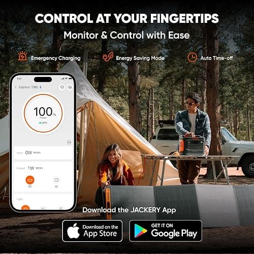 Jackery Explorer 1000 v2 Portable Power Station,1070Wh LiFePO4 Battery,1500W AC/100W USB-C Output, 1 Hr Fast Charge, Solar Generator for Camping,Emergency, RV, Off-Grid Living(Solar Panel Optional) thumbnail 8