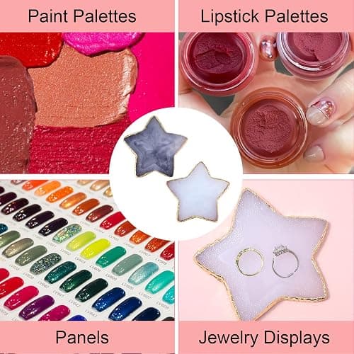 2 Pcs Nagel Kunst Palette Mischpalette für Nailart Imitation Skristall Nail Art Mit Gold Maniküre Gemalt Goldener Rand Nagelhalter Waschbar Nagellack Nagelkunst Zubehör Kosmetik Mischwerkzeuge thumbnail 7