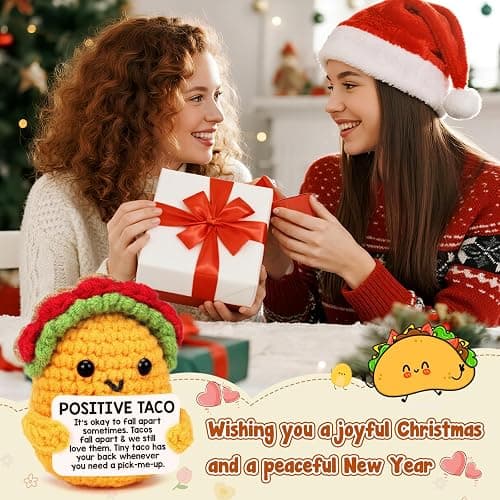 Mini Emotional Taco Support Christmas Birthday Gifts for Women Men Wife Stocking Stuffers Friend Sister Mom Dad Husband Coworker Teen Boys Girls Inspirational Self Care Decor Positive Crochet Animals thumbnail 6