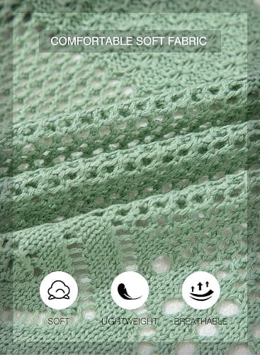 SHEWIN Crochet Cardigans for Women Long Sleeve Tie Front Bow Cardigan Sweaters Hollow Out Knit Summer Beach Vacation Coverups thumbnail 8
