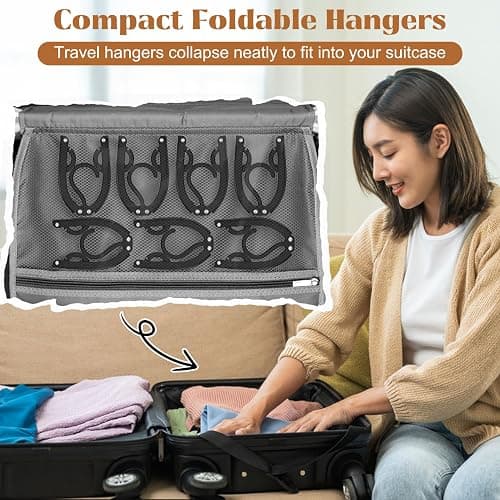 12 Pcs Travel Hangers Portable Foldable Hangers for Cruise Essentials 2026 | Cruise Must Have Clothes Hangers Travel Cruise Ship Essentials for Suitcase Luggage Camping Road Trip Fly Vacation Organizer thumbnail 4