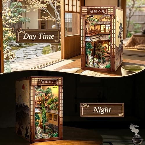 CUTEBEE DIY Book Nook Kit, Japanese Miniature House Kit (Serene Courtyard) | Zen Garden Booknook Adult Kit, 3D Wooden Puzzle Model Kits for Adults to Build, Craft Kits for Home Decor & Gifts thumbnail 6