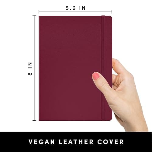 PAPERAGE Blank Journal Notebook, (Burgundy), 160 Pages, Medium 5.6 in x 8 in - 100 GSM Thick Paper – Hardcover Journaling Notebook for Work, School, Note Taking or Sketching thumbnail 2