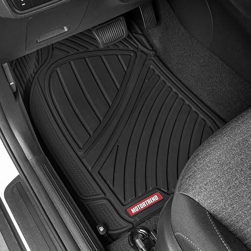 Motor Trend FlexTough Performance All Weather Rubber Car Floor Mats - 3 Piece Floor Mats Automotive Liners for Cars Truck SUV, Heavy-Duty Waterproof (Black) thumbnail 2