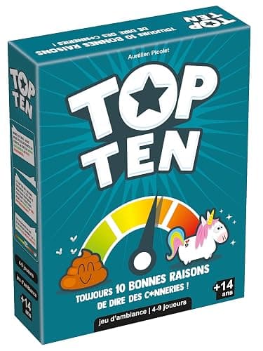 Asmodee - Top Ten - Jeu de Société Hilarant - Jeu d'Ambiance pour Adultes et Enfants dès 14 Ans - Jeu de Cartes Drôle - Fous Rires Entre Adultes & Ados - 4 à 9 Joueurs -30 Min - en Français thumbnail 4