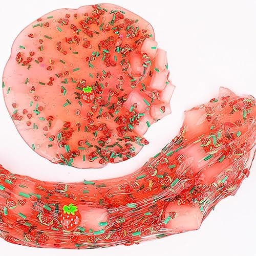 Red Jelly Cube Crunchy Slime, Soft Non-Stick Clear Crystal Slime, Stress Relief Toy for Girls and Boys, for Kids Party Favors Gifts Ideas, Birthday Gifts - Red thumbnail 3