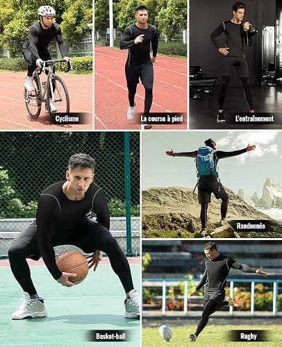 Niksa Ensemble Compression Homme Tenue Sport Fitness Vêtement Running Tee Shirt Compression Legging Sport Short Running thumbnail 6