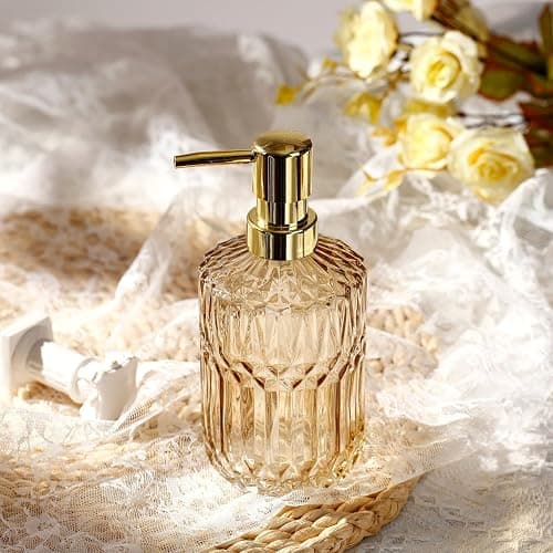YunNasi Soap Dispenser with Pump, Refillable Liquid Hand Soap Dish Soap Dispensers for Bathroom Counter, Kitchen Sink (Amber) thumbnail 2