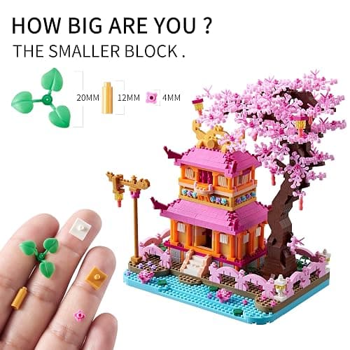 Kadablk Architecture Dream Flower Building Block,Japan Sakura Tree House Micro Block Set,1810 PCS for Adults and Teens,Creator Blocks thumbnail 5
