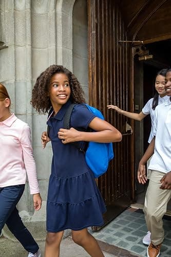 French Toast Girls Ruffle Pique Polo School Uniform Dress thumbnail 2