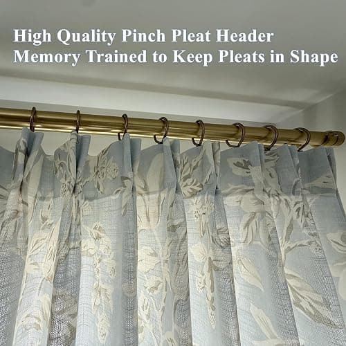 VisionaryHomeDesign Blue Floral Curtains, Memory Trained, French Country, Light Filtering,for Office，Game Room，Doors 2Panels (Blue, 50" W x 96" L) thumbnail 8