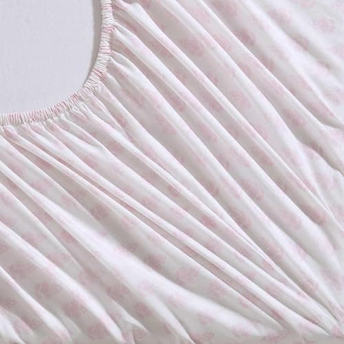 Laura Ashley - Queen Sheet Set, Crisp & Cool Cotton Percale Bedding with Deep Pockets, Lightweight for Year Round Comfort, Bed Sheets with Matching Pillowcases (Francesca Pink) thumbnail 5