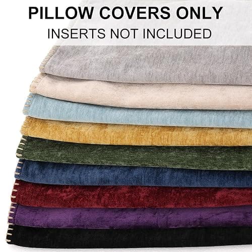 decorUhome Soft Chenille Throw Pillow Covers 12x20 Set of 2 Blush Pink | Fall Textured Decorative Throw Pillow Cases Stitched Edge Modern Farmhouse Luxury Boho Velvet for Couch Sofa Bed Home Decor thumbnail 9