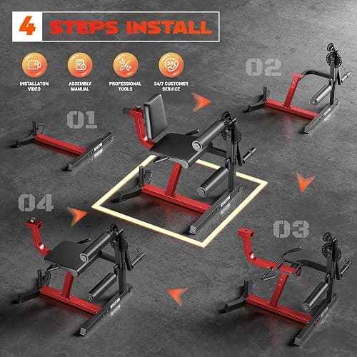 GOIMU Leg Extension and Curl Machine, 4 in 1 Lower Body Workout Machine， Adjustable Leg Curl Machine with Plate Loaded, Leg Extension Machine with Exercise Bench, Home Gym Weight Machine thumbnail 5