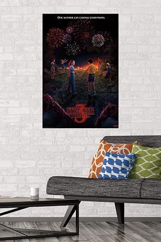 Trends International Netflix Stranger Things: Season 3 - Key Art Wall Poster, 22.375" x 34", Poster & Mount Bundle thumbnail 2