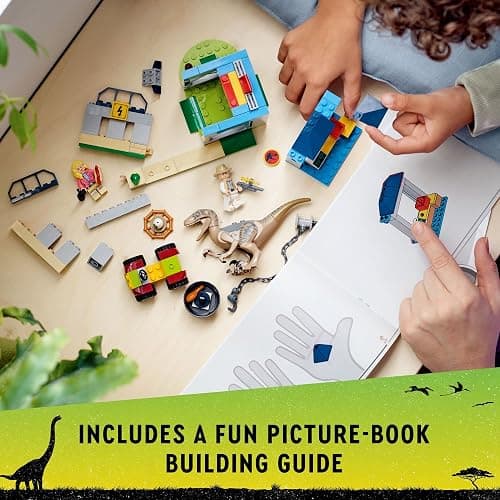 LEGO Jurassic Park Velociraptor Escape 76957 Learn to Build Dinosaur Toy for Boys and Girls; Gift for Kids Aged 4 and Up Featuring a Buildable Dinosaur Pen, Off-Roader Vehicle and 2 Minifigures thumbnail 5