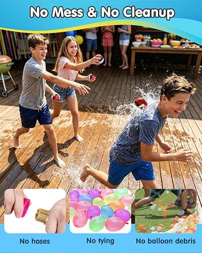 Reusable Water Balloons 12 Pcs, Refillable Self-Sealing Water Bombs, Quick Fill Silicone Water Balls for Kids, Non-Magnetic Splash Toys for Outdoor Summer Fun, Pool Beach Backyard Water Park Games thumbnail 5