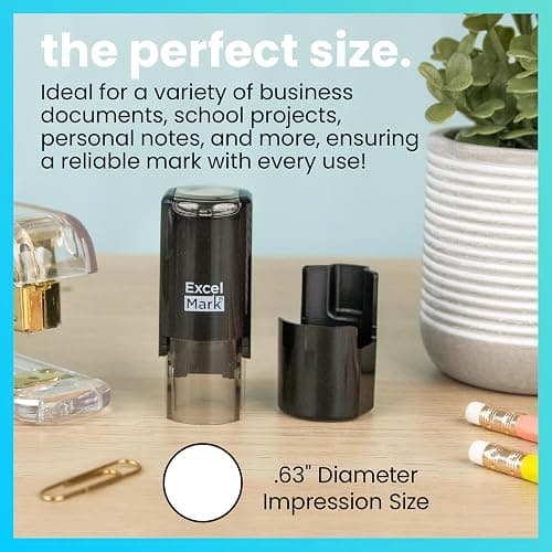 ExcelMark Smiley FACE - Self-Inking Round Teacher Stamp - Purple Ink thumbnail 5