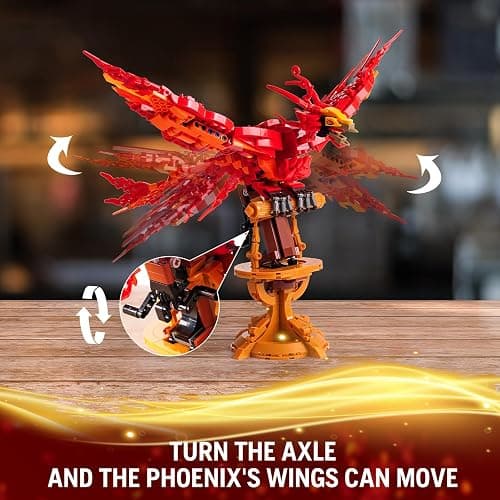 Moc Fire Phoenix Building Set，Compatible with Lego STEM Magic Phoenix Collection Model for Adults，Ideas Bird Toy Gift for Kids Boys and Girls Fans Ages 8+ 938 PCS thumbnail 4