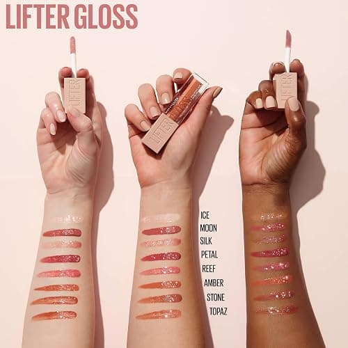 Maybelline Lifter Gloss, Hydrating Lip Gloss with Hyaluronic Acid, Creates Fuller-Looking, Shiny, Moisturised and Plumped Lips. Non-sticky, 003 Moon (Nude Pink) thumbnail 4