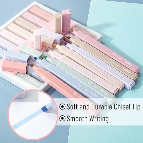 Mr. Pen- Aesthetic Highlighters, 8 Pcs, Chisel Tip, Muted Pastel Color, No Bleed Bible Highlighter Pastel, Highlighters Assorted Colors, Highlighter Set thumbnail 5