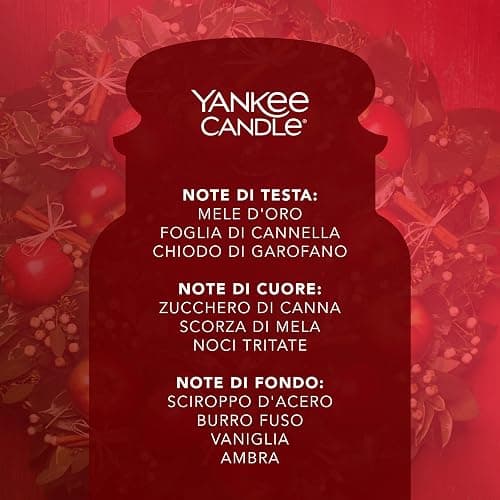 Yankee Candle Candela profumata in giara grande, Red Apple Wreath, Durata Fino a 150 Ore thumbnail 5