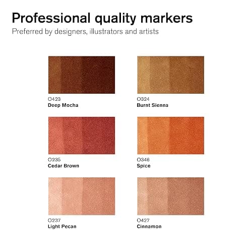 Winsor & Newton, Promarker, Skin Tones II, Set of 6, Alcohol Based Dual Tip Marker thumbnail 2