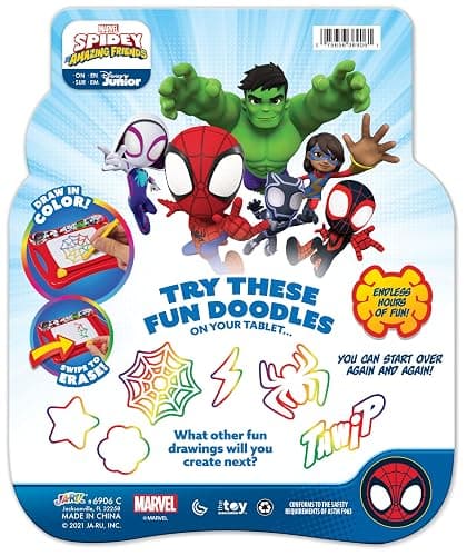 JA-RU Marvel Spiderman Magic Magnetic Drawing Board (1 Toy) Draw, Sketch & Doodle Tablet for Kids, Boys & Girls. Car Trip Game & Activity Travel Toys. Mess-Free Educational Learning Pad. C-6906-1s thumbnail 6