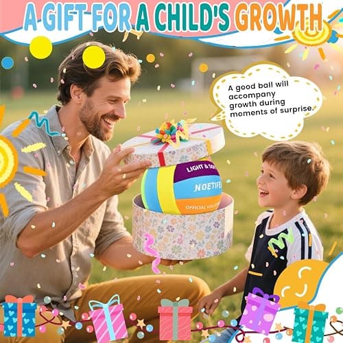 Noetifex Soft Volleyball-Super Soft Fabric Light Volleyball for Indoor Practice Safe and Quiet Kids Youth Beginners House Yard Training Practice Games(Deflated) thumbnail 7