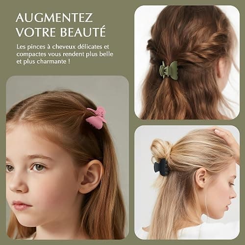 10 Pièces 4 cm Pince Cheveux, Simplicité Française Pince a Cheveux Matte Mini Pince Cheveux, Design et Léger Pour Coiffure au Quotidien, Convient aux Femmes et aux Filles, Multi Couleurs thumbnail 6