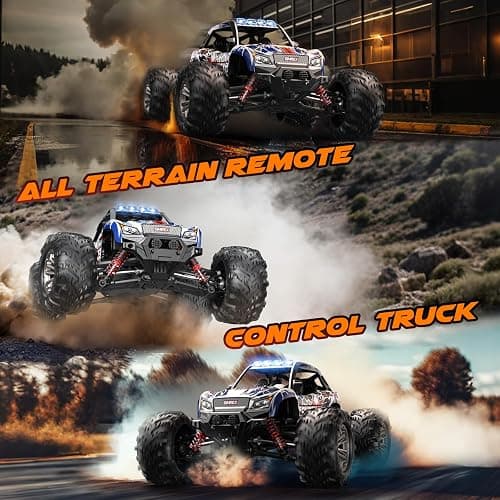 SIMREX 1/16 Scale Hobby RC Car, 36 KPH High-Speed 4WD RC Truck, 2.4 GHz Remote Control Car, All-Terrain Electric Vehicle, 4X4 Remote Contral Moster Truck for Kids and Adults thumbnail 5