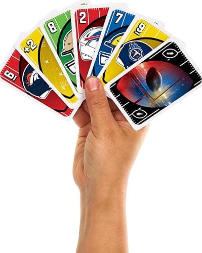 Mattel Games UNO NFL Card Game in Storage Tin Box for Kids, Adults, Parties & Travel with NFL Team Logos & Special Rule (Amazon Exclusive) thumbnail 2